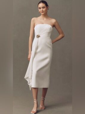 Acler Whitnell Midi Dress White Size 4